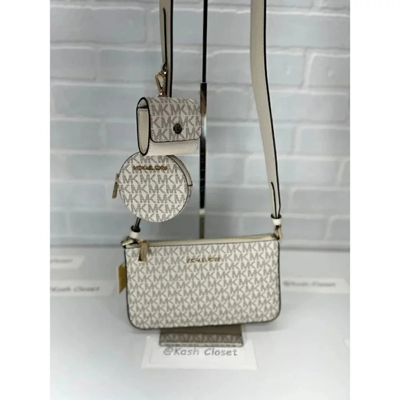 Michael Kors JST Small Crossbody With Tech Attach - Light Cream Multi - Picture 1 of 11